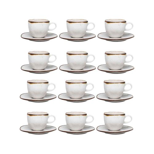 Conjunto De 12 Xícaras Com Pires 220ml Oxford Ryo Maresia, Porcelana