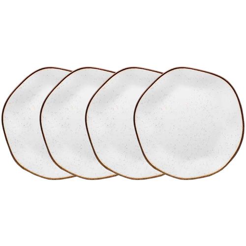 Conjunto De 4 Pratos Lanches 21,5cm Oxford Ryo Maresia, Porcelana