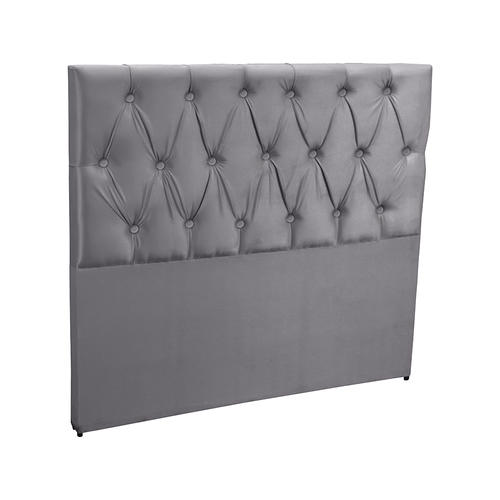 Cabeceira Casal Estofada D'Soll Valência, com Botões - Cinza