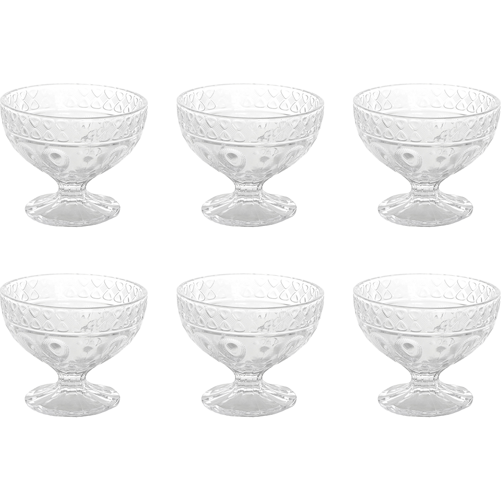 Conjunto De Taças Para Sobremesa Gzt, 265ml, Vidro, 6 Peças - Bv0043