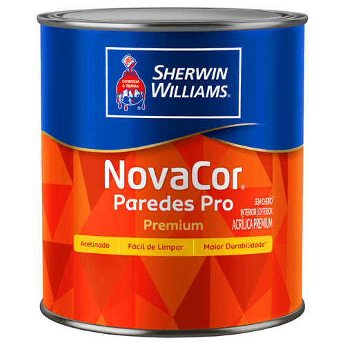 Tinta Acrílica Premium Sherwin-Williams Novacor Paredes Pro Acetinado Branco 900ml