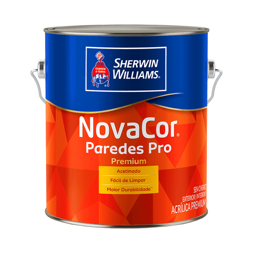 Tinta Acrílica Premium Sherwin-Williams Novacor Paredes Pro Acetinado Branco 3,6l - 38600001