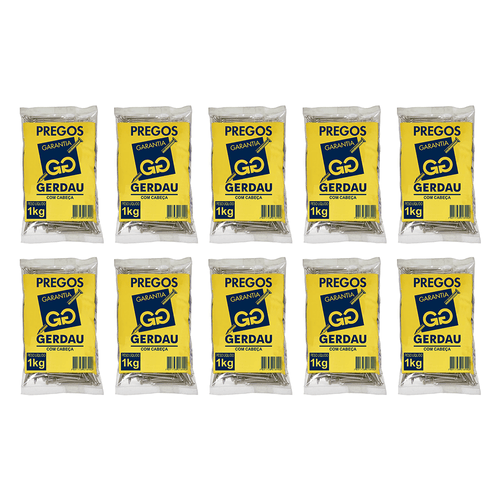 Kit Com 10kg De Prego Com Cabeça Gerdau 16x24