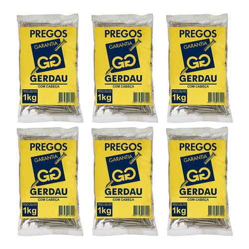 Kit Com 6kg De Prego Com Cabeça Gerdau 19x39