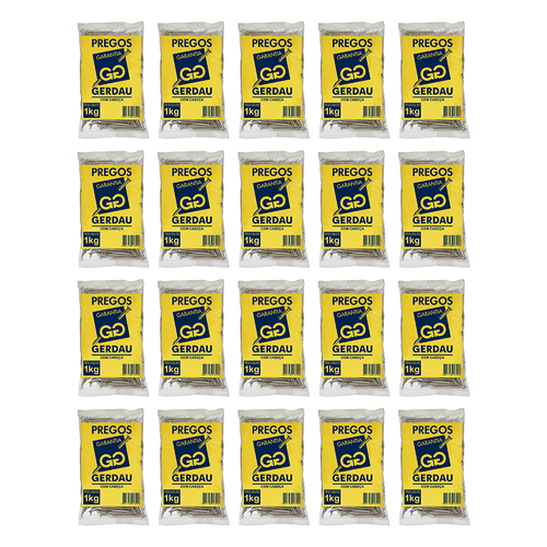 Kit Com 20kg De Prego Com Cabeça Gerdau 17x27