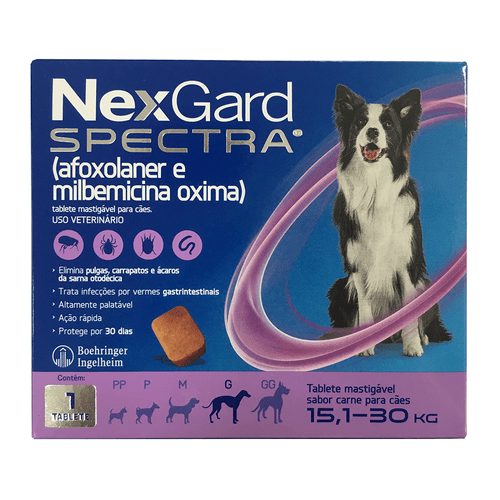 Antipulgas e Carrapatos NexGard Spectra para Cães de 15,1 a 30kg