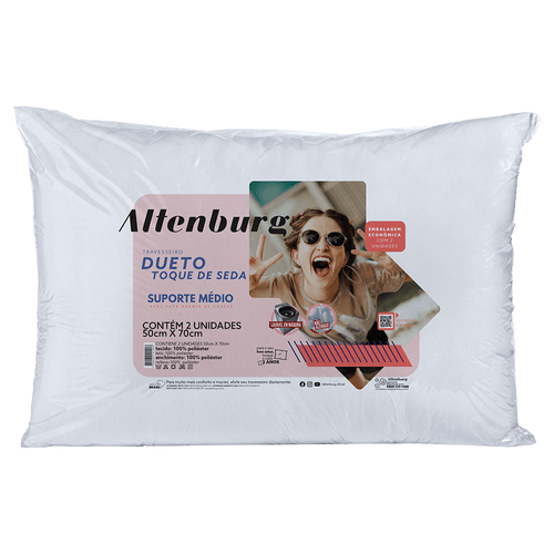 Jogo de Travesseiro Altenburg Dueto Toque de Rosas 2 Peças 50X70cm