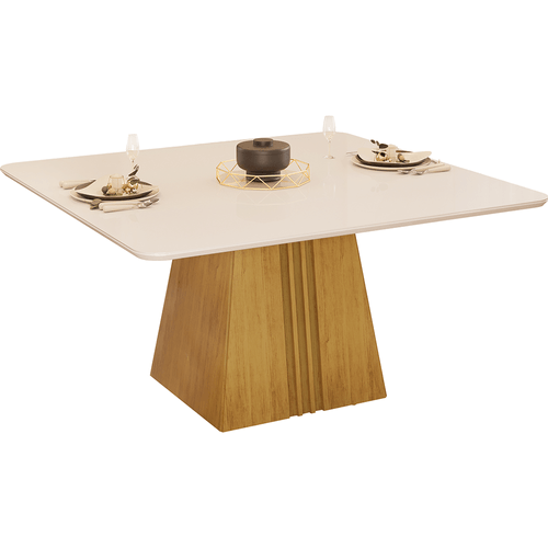 Mesa Dj Itália 136x136cm Cedro / Off White - 24604.254