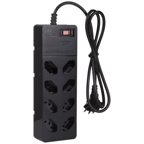 Dispositivo de Proteção Contra Surtos Clamper + Filtro de Linha com 8 Tomadas 10A Preto - 013000