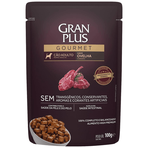 Sachê Granplus Gourmet Para Cães Adultos, Ovelha 100 Gramas