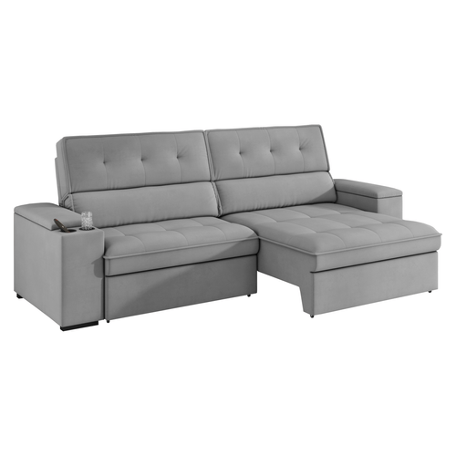 Sofá Estofado Retrátil Cúbica New Marselha 230cm, Reclinável - 8501