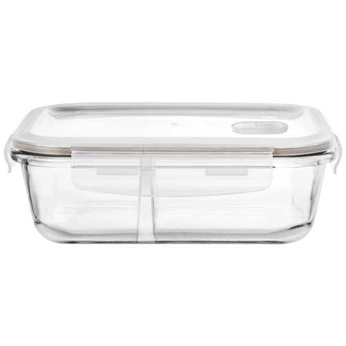 Pote Hermético Quadrado De Vidro Borossilicato Dynasty 1040ml Com Tampa E Divisória - 30208
