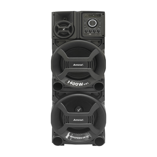 Caixa Amplificada Amvox Aca 1402 Titan Black, 1400w, Com Bluetooth