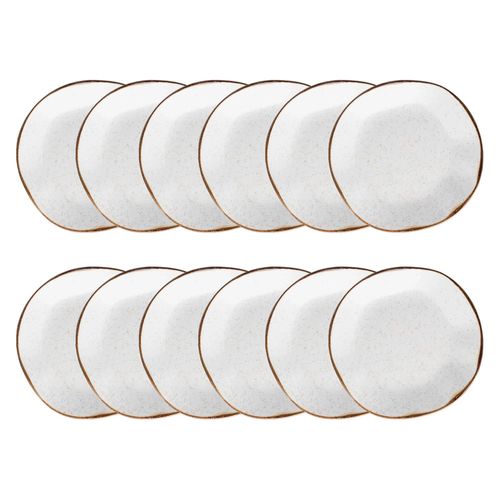 Conjunto De 12 Pratos Fundos 22,5cm Oxford Ryo Maresia, Porcelana
