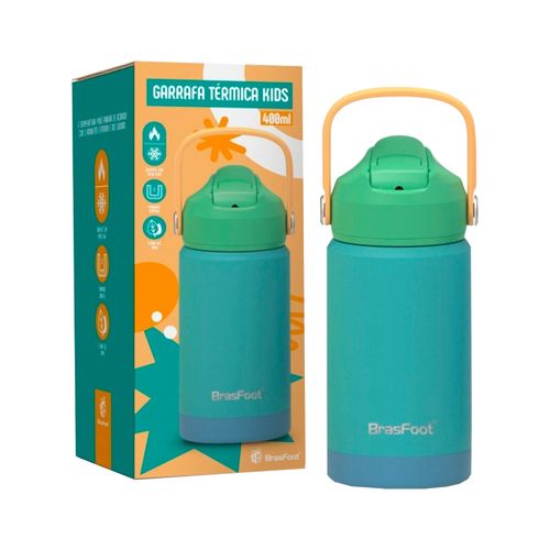 Garrafa Term.Kids 400ml Verde Brasfoot 14169
