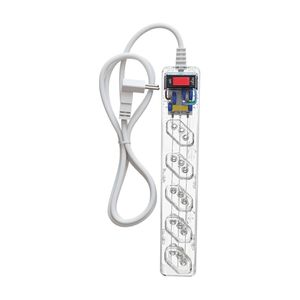 Filtro Linha Com 5 Tomadas 10A LCF Clamper Transparente - 23460