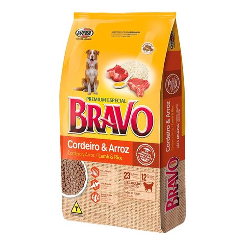 Ração Supra Bravo para Cães Adultos sabor Cordeiro e Arroz