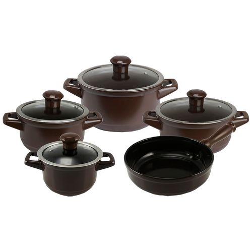 Conjunto de Panelas Cerâmica Duo Smart 5 Peças Marrom Ceraflame - J604545