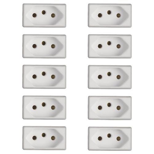 Kit 10UN Módulo Tomada 2P+T 10A/250V TRAMONTINA - 57115/030