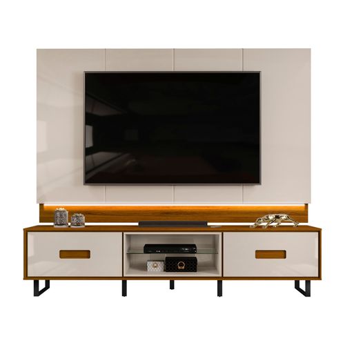 Rack + Painel Dj Madri Off White/Freijo 25353