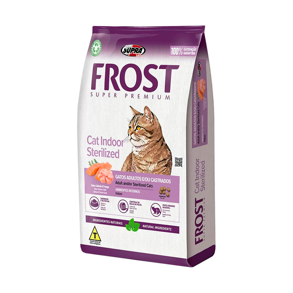 Ração Supra Frost Cat Indoor Sterilized 7,5kg - Lojas Afubra
