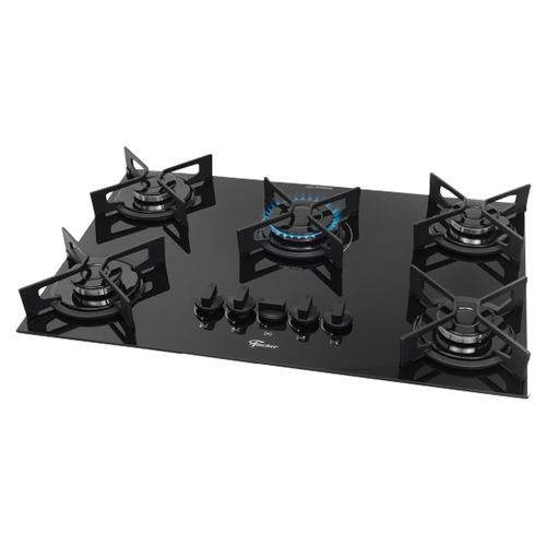 Fogão Cooktop Fischer 5 Bocas Fit Line Trempe Iron PR