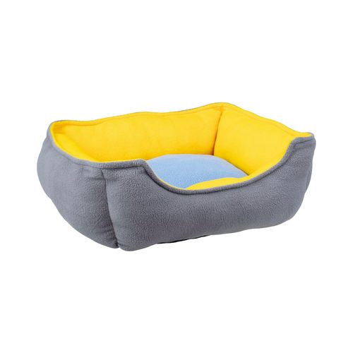 Cama Pet Mor Retangular GG Azul/Amarela