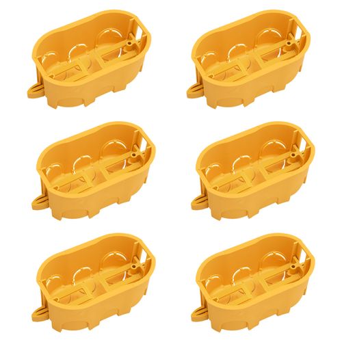 Kit 6 Caixas De Embutir Para Gesso Bet Plásticos 4x2 Amarela - DW42103