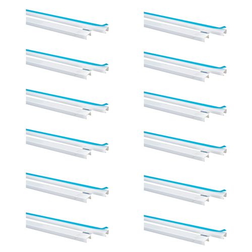 Kit Com 12 Canaletas Para Superfície 13x5mm Com Adesivo Dexson Schneider, Branco - Dxn10031