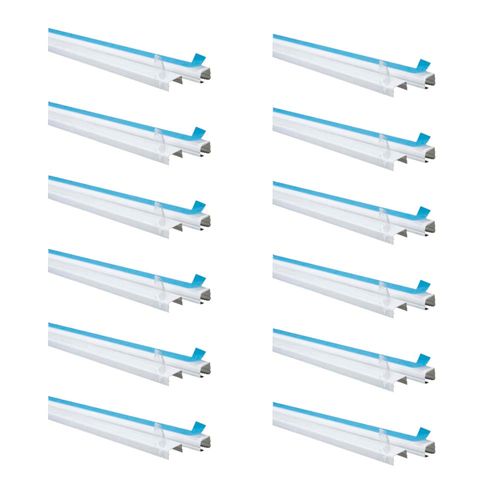 Kit Com 12 Canaletas Para Superfície 20x12mm Com Adesivo Dexson Schneider, Branco - Dxn10051