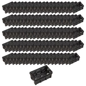 Kit Com 100 Caixas De Embutir Bet Plásticos 4x2 Preta - Cx42102