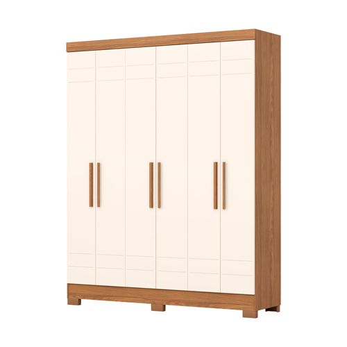 Guarda-Roupa Briz B369-127, 6 Portas, Nature/Off White