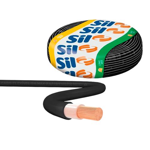 Rolo 100m Cabo Flexível Sil 1kV 16mm Preto
