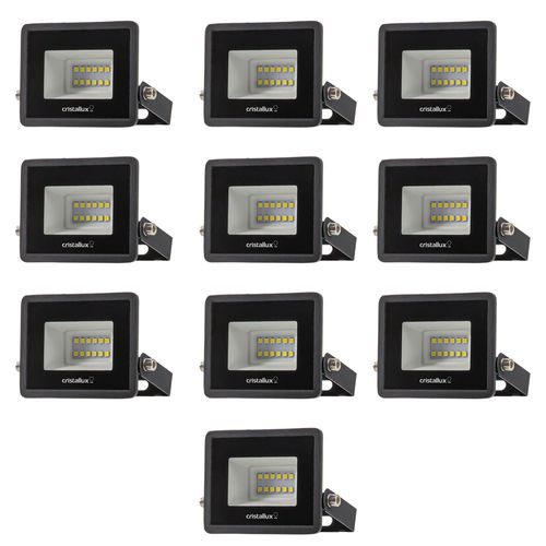 Kit 10 Refletores LED Cristallux 20W Verde Bivolt