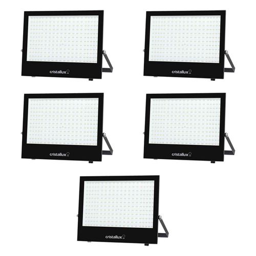 Kit 5 Refletores LED Cristallux 400W 6500K Bivolt