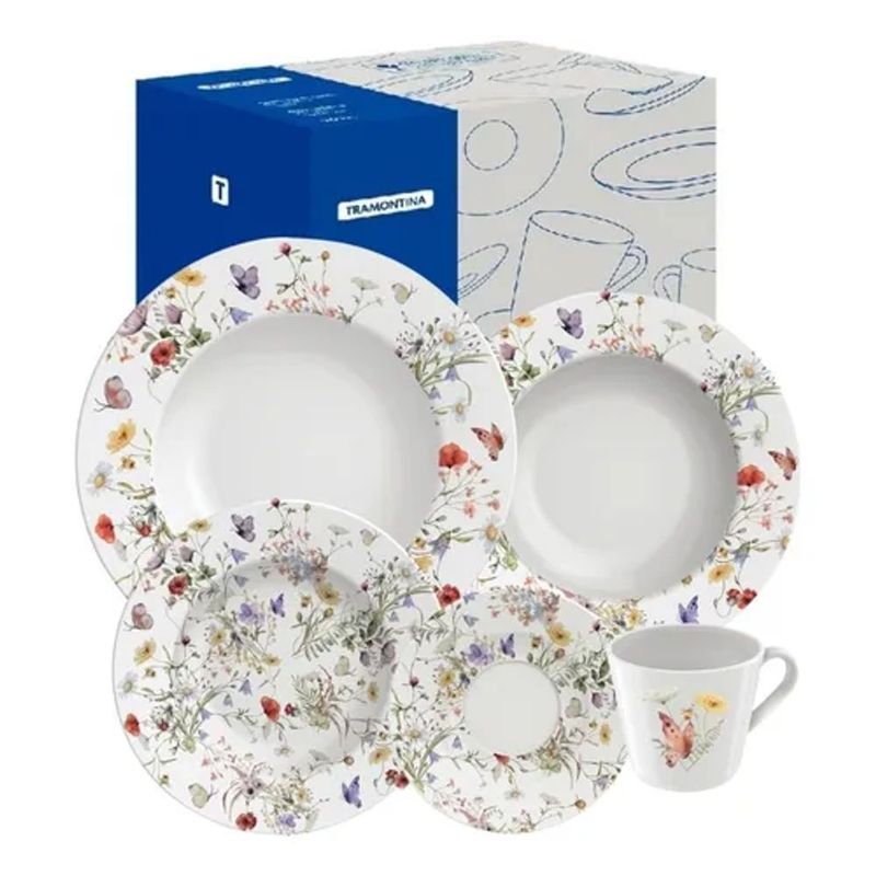 Aparelho Jantar Ch  Tramontina Ana Clara Porcelana 20 Pe as 4