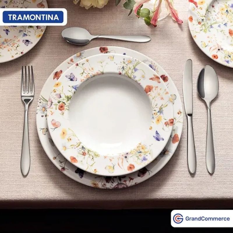 Aparelho Jantar Ch  Tramontina Ana Clara Porcelana 20 Pe as 5