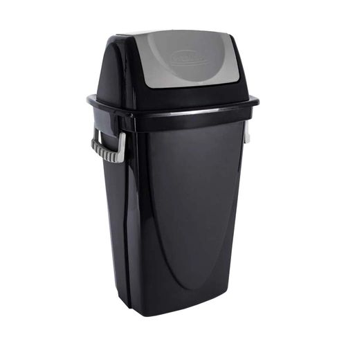 Lixeira Basculante Plasútil Ecoblack 58 Litros, Plástico, com Tampa - 3475
