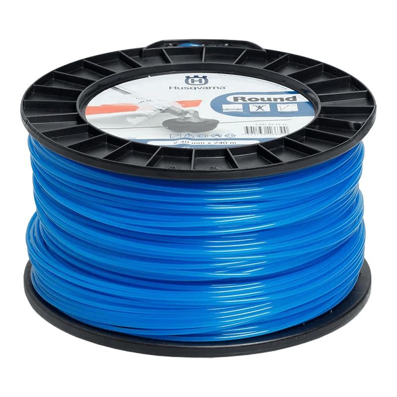 Rolo 240 Metros Fio Nylon Redondo Husqvarna 2 40mm 0