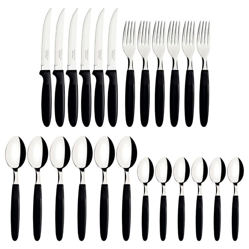 Faqueiro Tramontina Ipanema 24 Pe as  em A o Inox com Cabo Preto - 23399 091 2