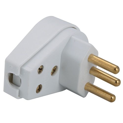 Plugue Angular Tramontina 2 Pinos + Terra 20A 250V Branco - 57402/011