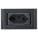 Conjunto para M vel Tramontina Liz com 1 Tomada 2 Pinos   Terra 10A 250V Grafite - 57170 141 0