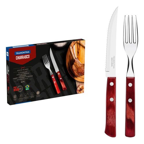 Conj. Faqueiro Tramontina Polywood 12pc Inox 21199/703