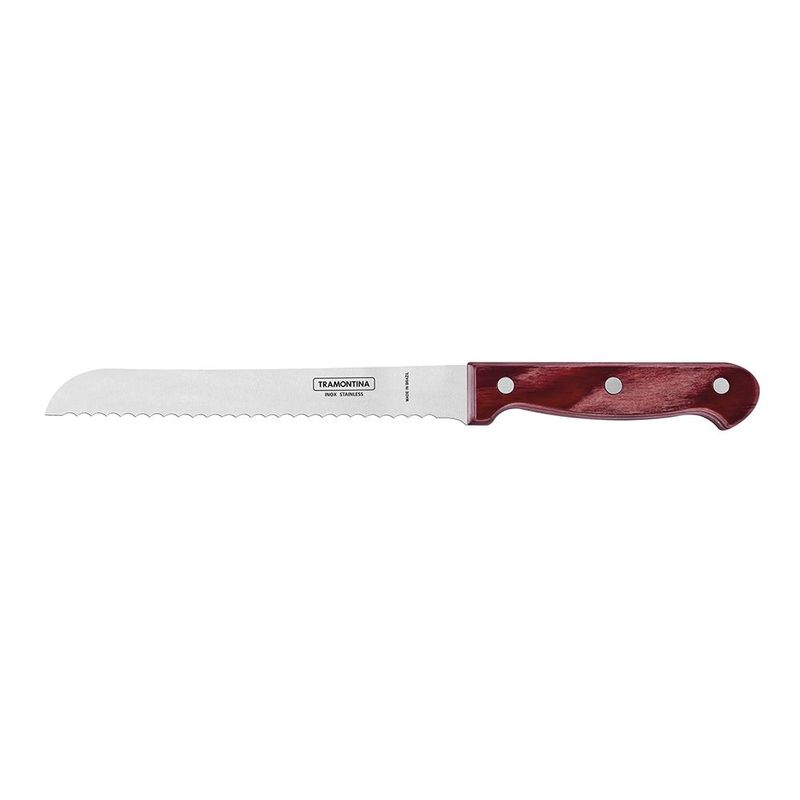 Faca P o Tramontina Polywood 7  Inox Cabo Vermelho 1