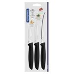 Conj  Facas Tramontina Plenus 3 P s Inox Poliprop  Preto 0