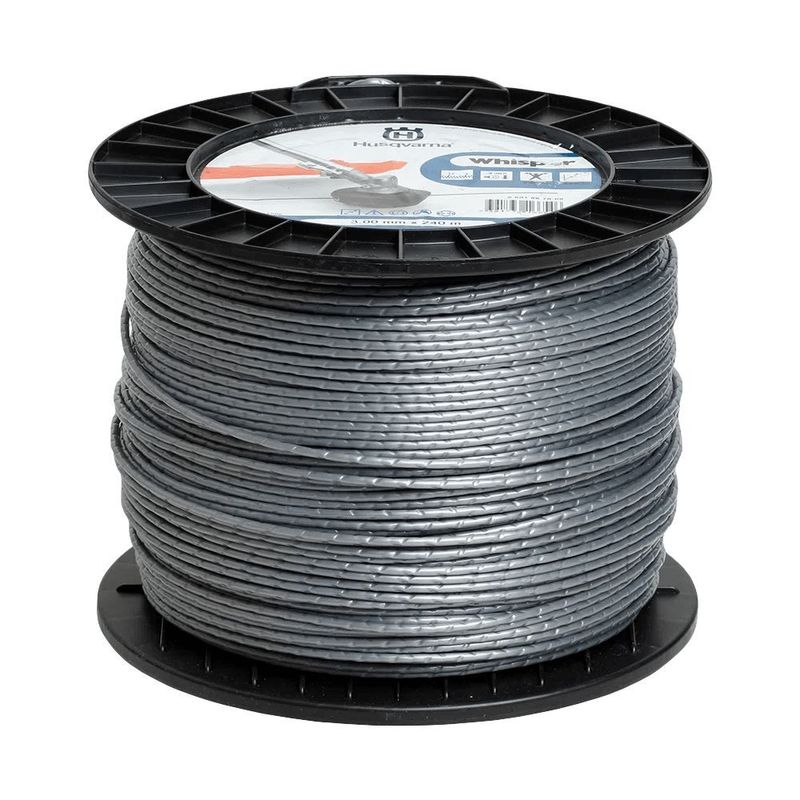 Rolo Fio Nylon Husqvarna Whisper 3mm 240m Cinza 0