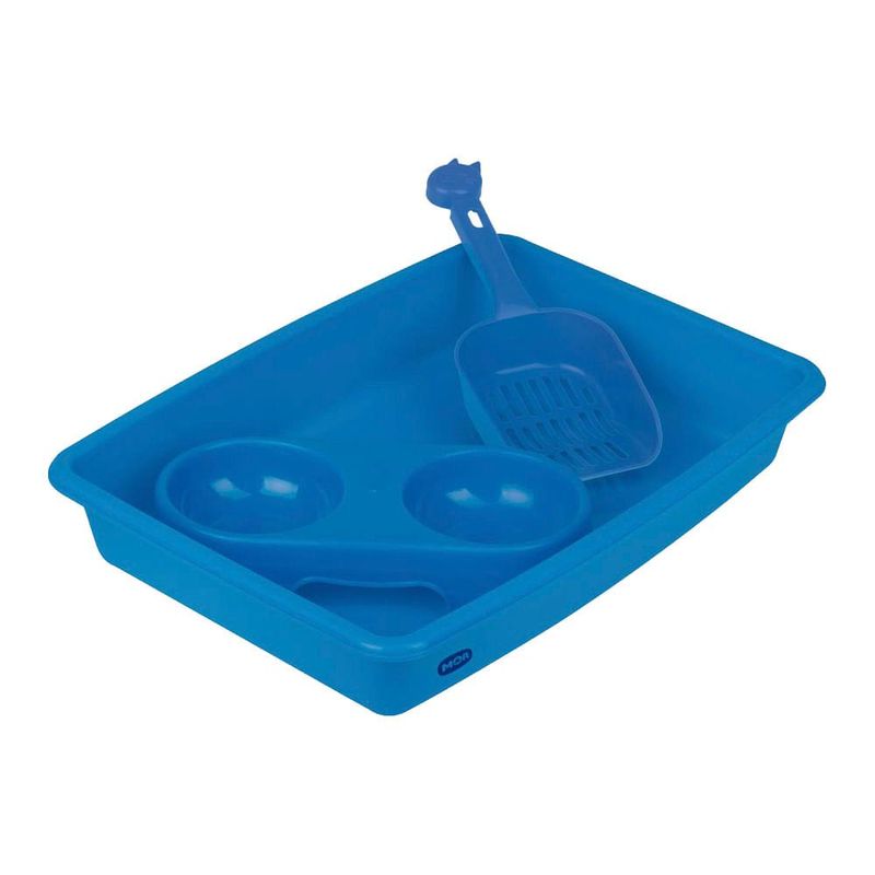 Kit Bandeja Higi nica Pet Mor c  P  Azul Poliprop  0
