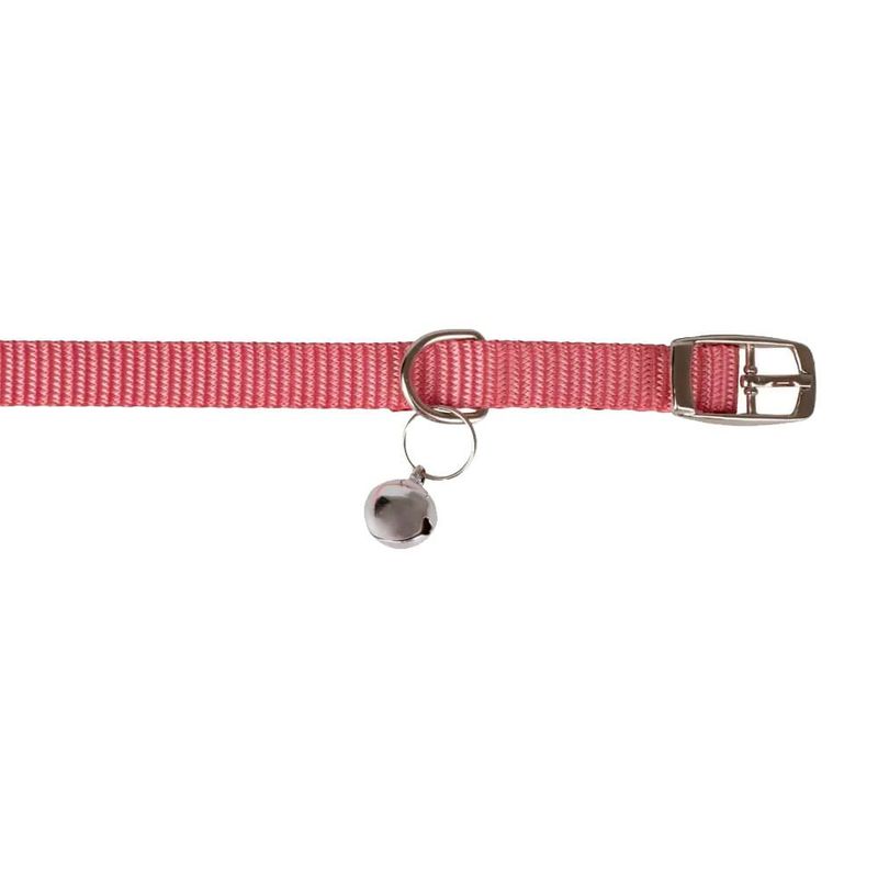 Coleira Pet Mor P Rosa Nylon c  Trava p  Gato 1