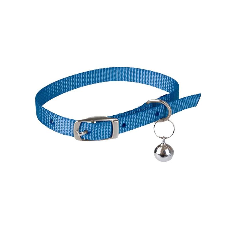 Coleira Pet Mor P Gato Azul Poli ster c  Trava 0