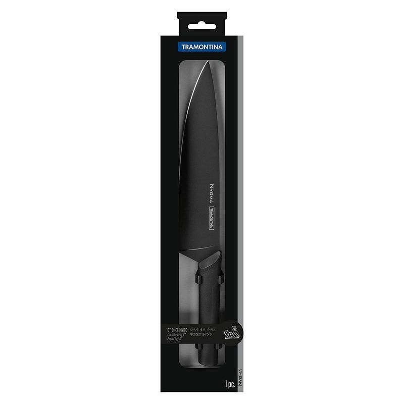Faca Chef Tramontina Nygma 8  Inox Cb Preto 2